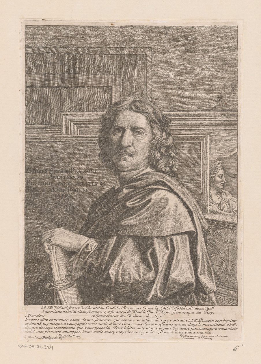 Porträtt av Nicolas Poussin av Jean Pesne