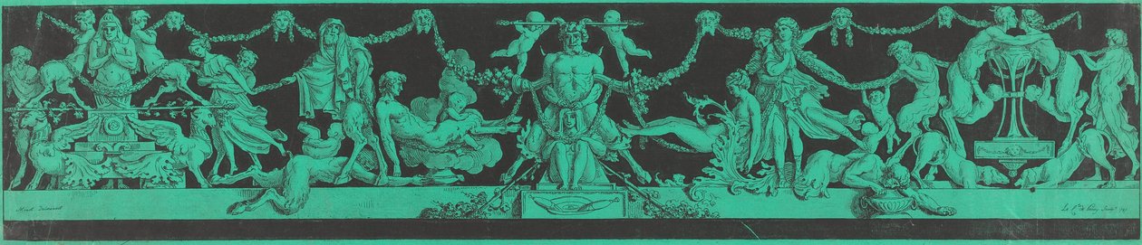 En Bacchanale med egyptiska och klassiska figurer av Jean Philippe Guy le Gentil, Comte de Paroy, after Charles Monnet