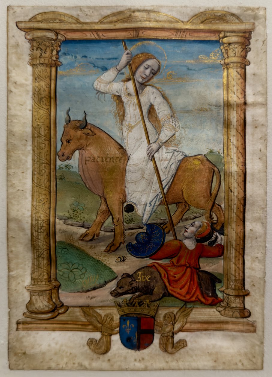 Tålamod, I. Les rondeaux des vertus, efter 1515 (Målat och illuminerat pergament) av Jean Pichore