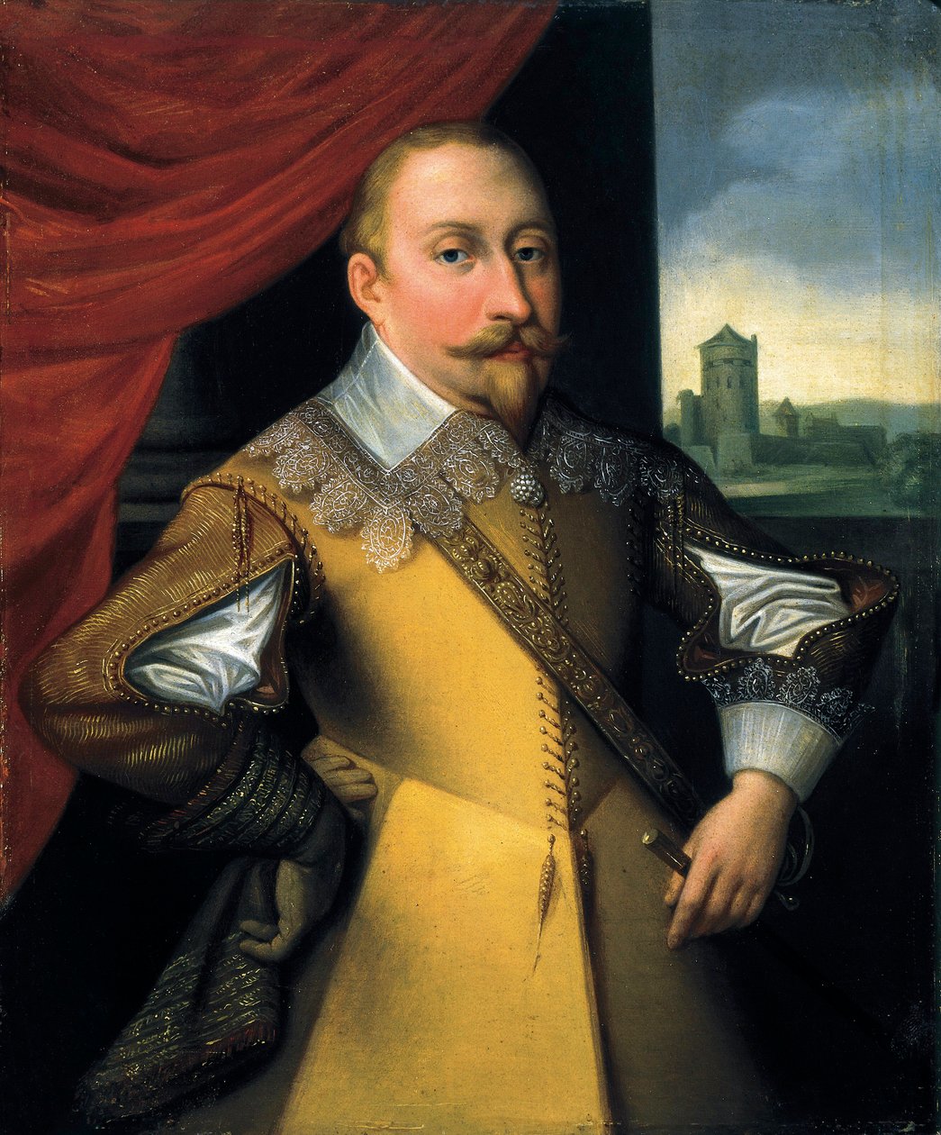 Porträtt av Gustav II Adolf (olja på duk) av Jean Pierre (1806 39) Decreuse