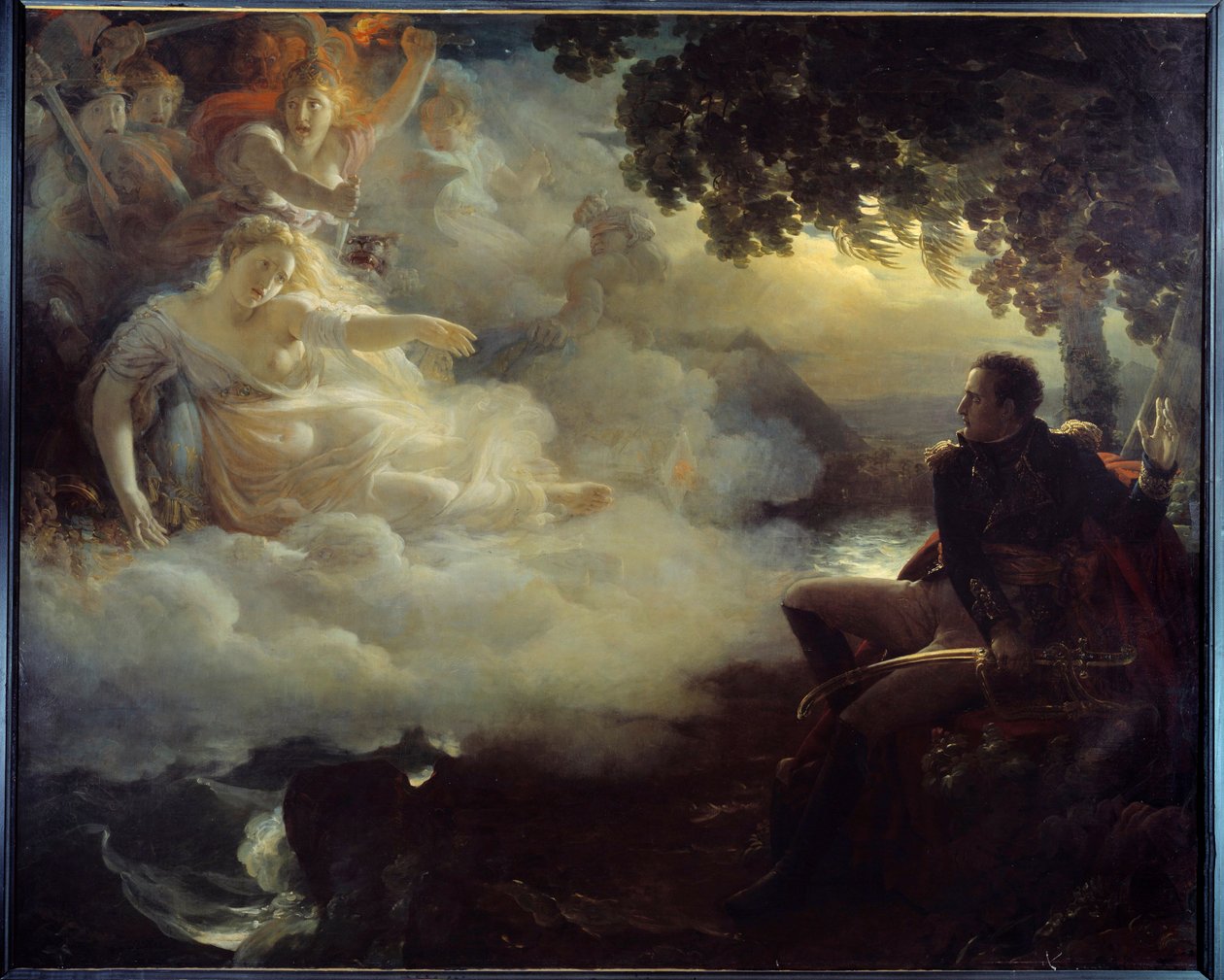 Allegori över staten Frankrike innan Napoleon Bonapartes (1769-1821) återkomst från Egyptens fälttåg (1798-1801) Målning av Jean Pierre Franque (1774-1860) 1800-talets sön. 2,61 x 3,26 m av Jean Pierre Franque