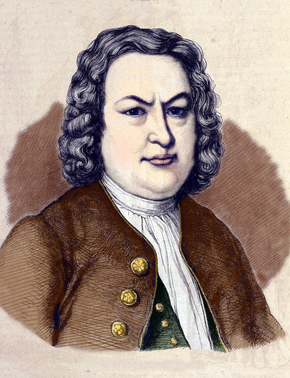 Porträtt av John Sebastien Bach (Johann Sebastian Bach av Jean Pierre Laurens