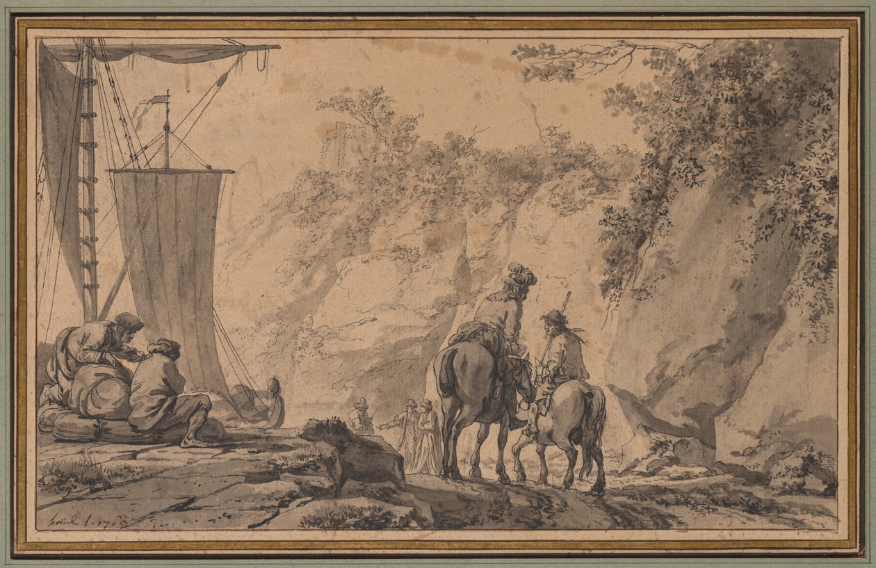 Figurer i ett landskap av Jean Pierre Louis Laurent Houël