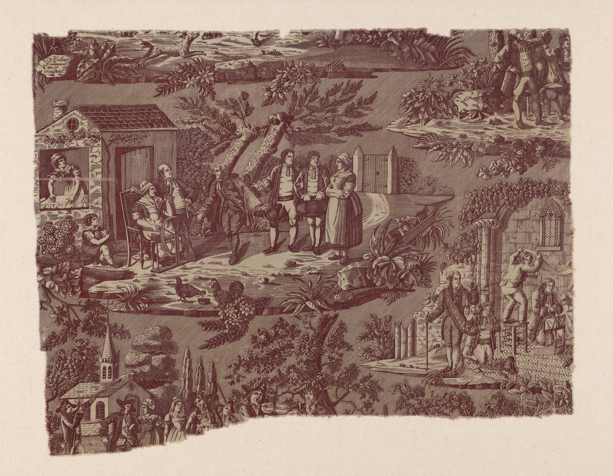 La Noce de Campagne (Landsbröllopet) (Möbeltyg) av Jean Pierre Marie Jazet