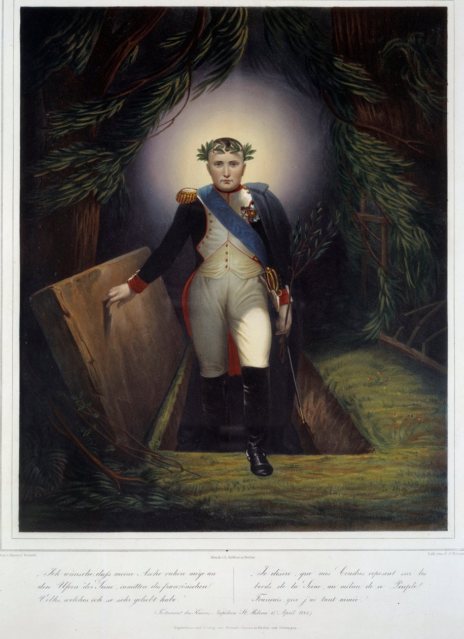 Porträtt till fots av Napoleon I (1769 - 1821) från hans grav. Jean Jacques Werner (1791-1849) och Jean Pierre Marie Jazet (1788-1871) av Jean Pierre Marie Jazet