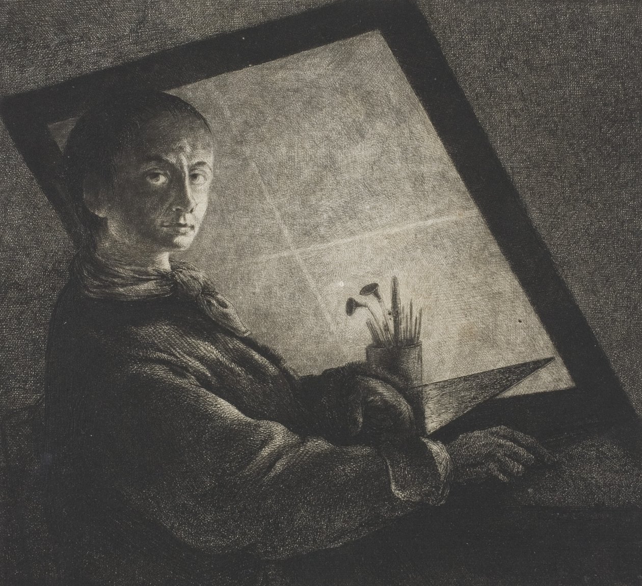 Självporträtt, ca 1778 av Jean Pierre Norblin de La Gourdaine