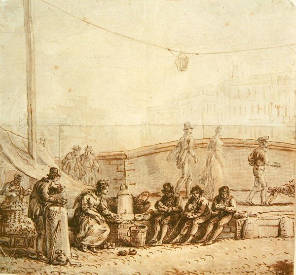 Kaffesäljaren på Pont-Neuf, 1819 av Jean Pierre Norblin de La Gourdaine