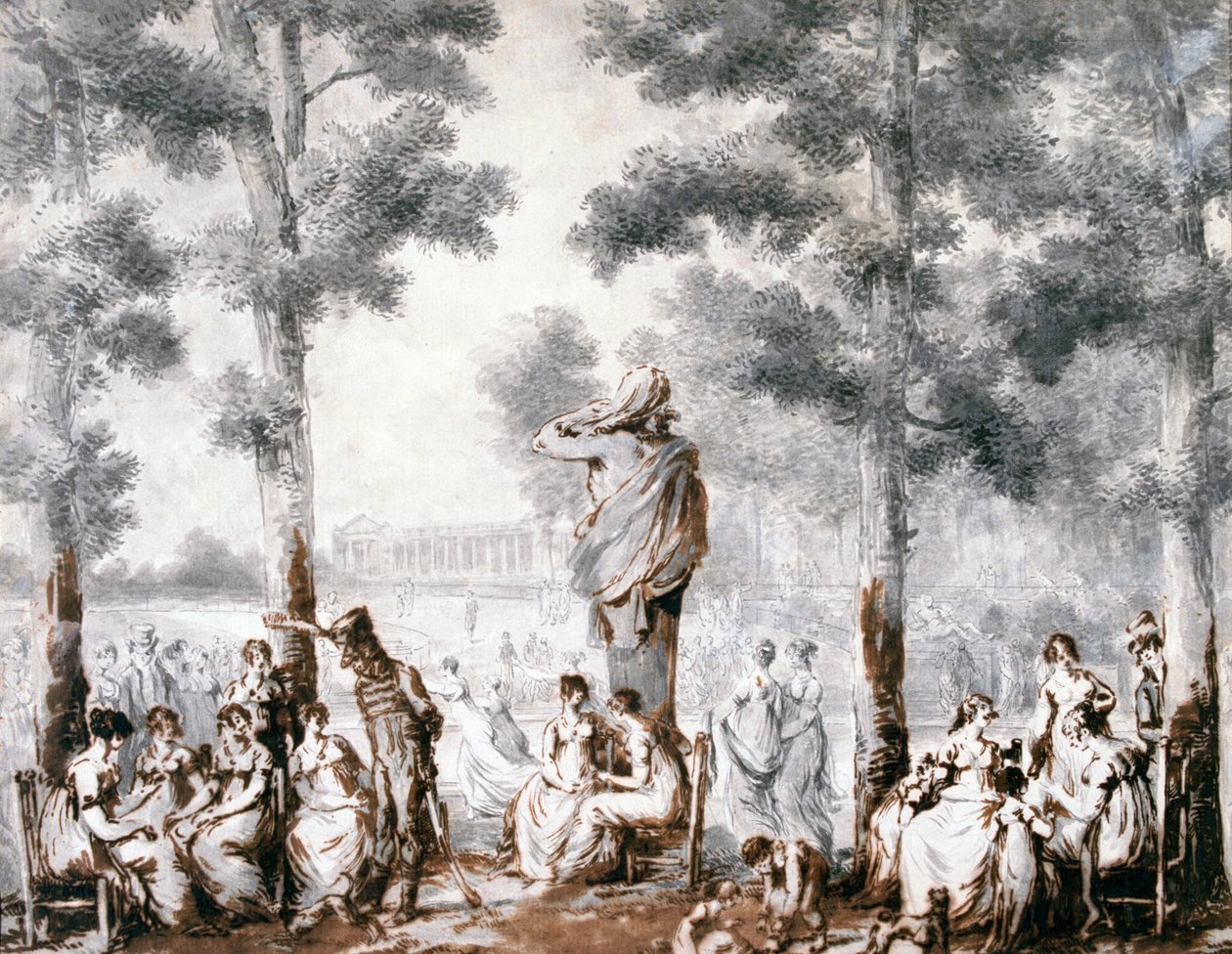 Tuileriernas terrass, 1807 av Jean Pierre Norblin de La Gourdaine