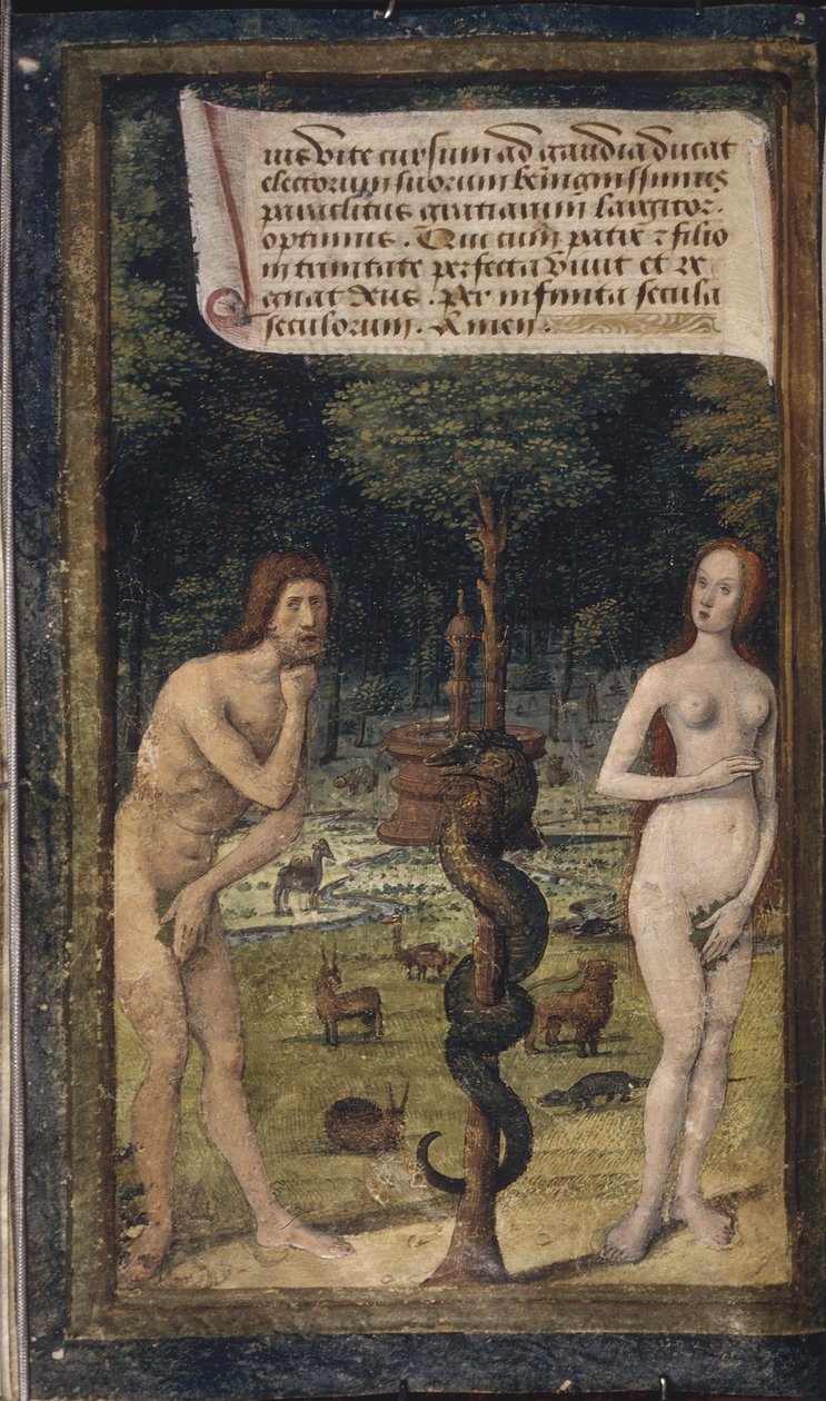 Adam och Eva från Bastard Letters, ca 1490-1510 av Jean Poyet