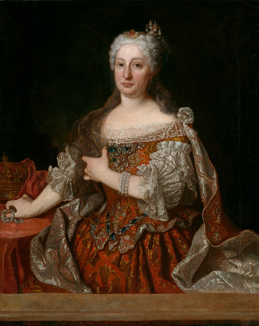 Maria Anne av Österrike (1683-1754) (Marie Anne) - Porträtt av ärkehertiginnan Maria Anna av Österrike (1683-1754), drottning av Portugal av Ranc, Jean (1674-1735), ca. 1729 - Olja på duk av Jean Ranc