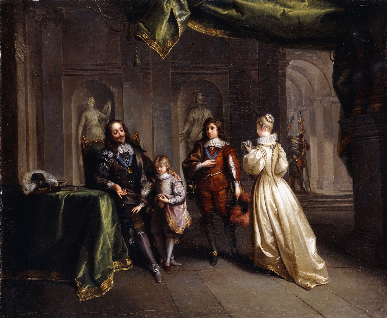 Kung Charles tar avsked av sina barn, c.1721 av Jean Raoux