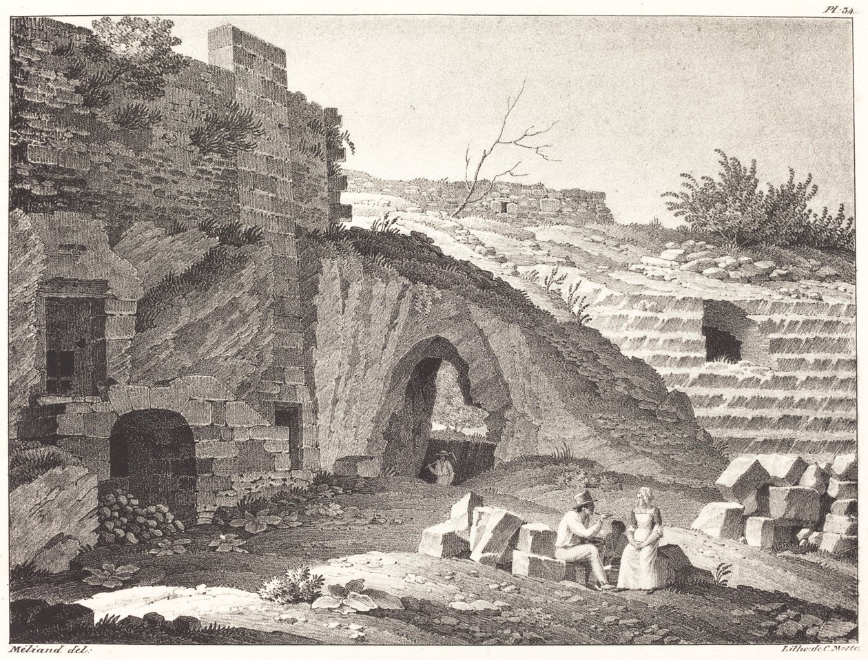Rustik picknick i ruiner av Jean René Méliand