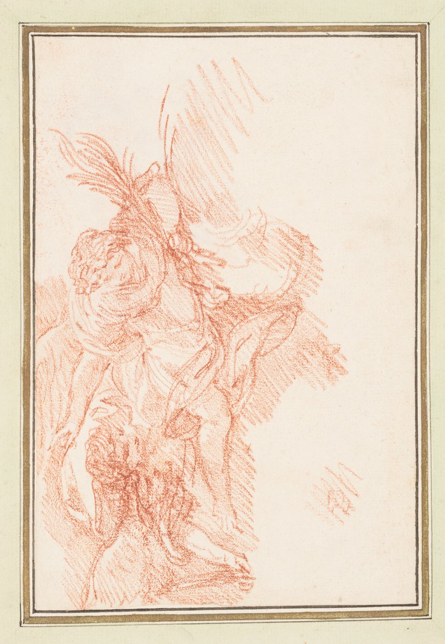 Figur med blad och putto av Jean Robert Ango