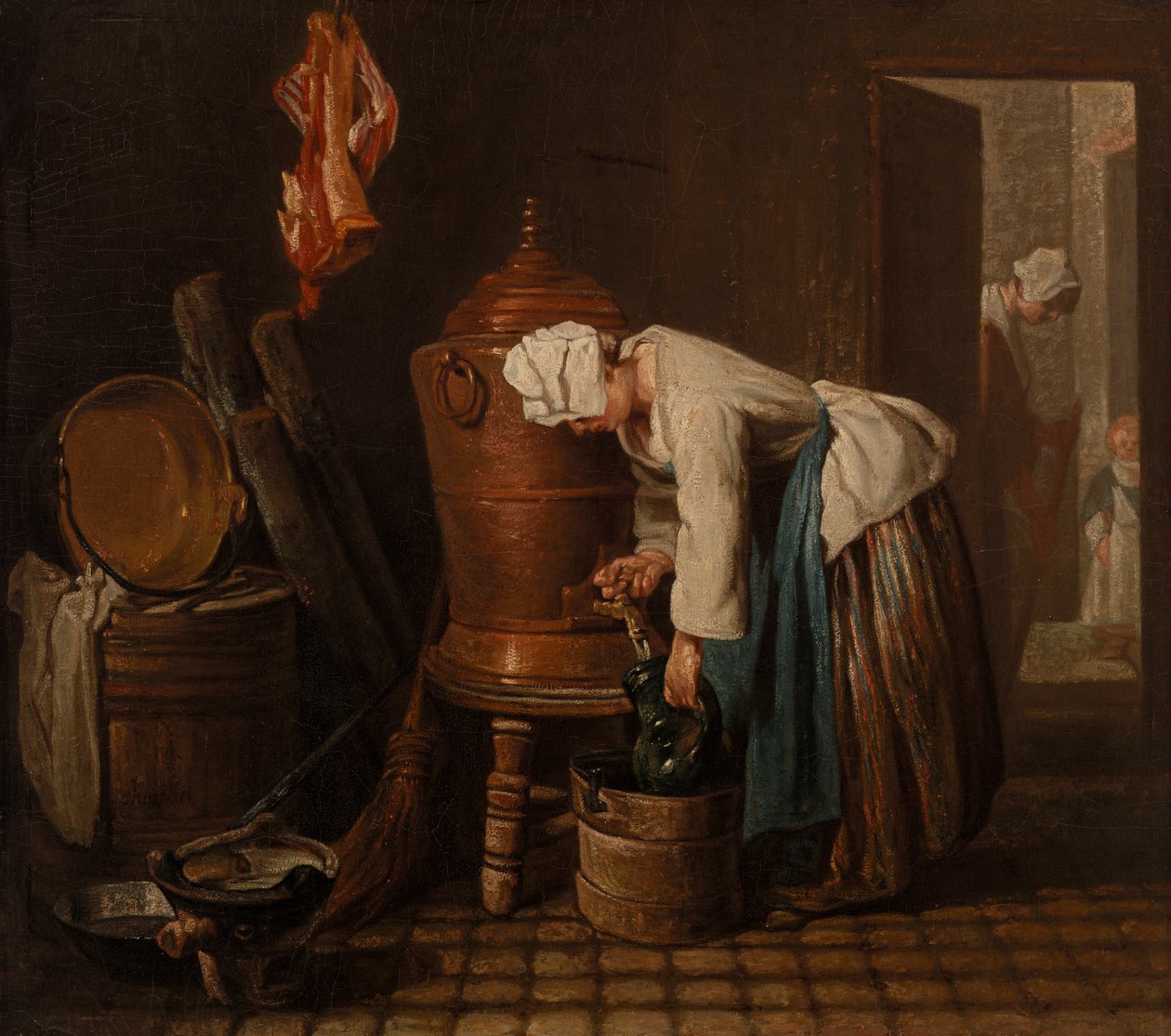 Kvinna som drar vatten från en vattenurna (Vattenurnan) av Jean Baptiste Simeon Chardin