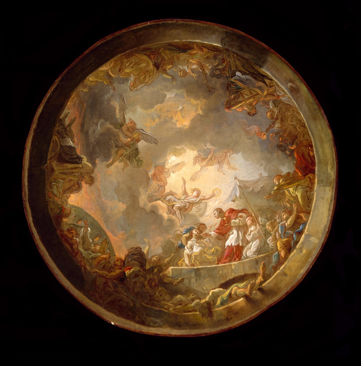 Sankt Carlo Borromeo tar hand om pestoffren, 1778 av Jean Simon Berthelemy