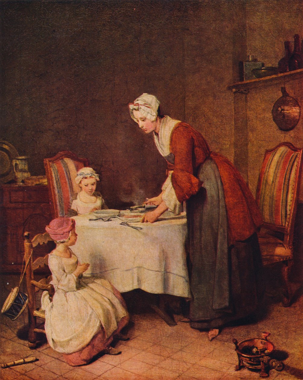 Grace eller Le Benedicite fransk titel, c1740. av Jean Baptiste Simeon Chardin
