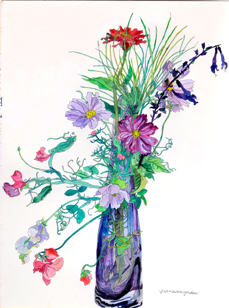 Jerrys vas, 2010 (akvarell  tusch på papper) av Jean Swan Gordon