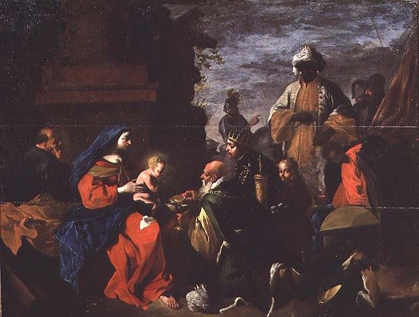 The Adoration of the Magi, c.1640-45 (olja på panel) av Jean Tassel