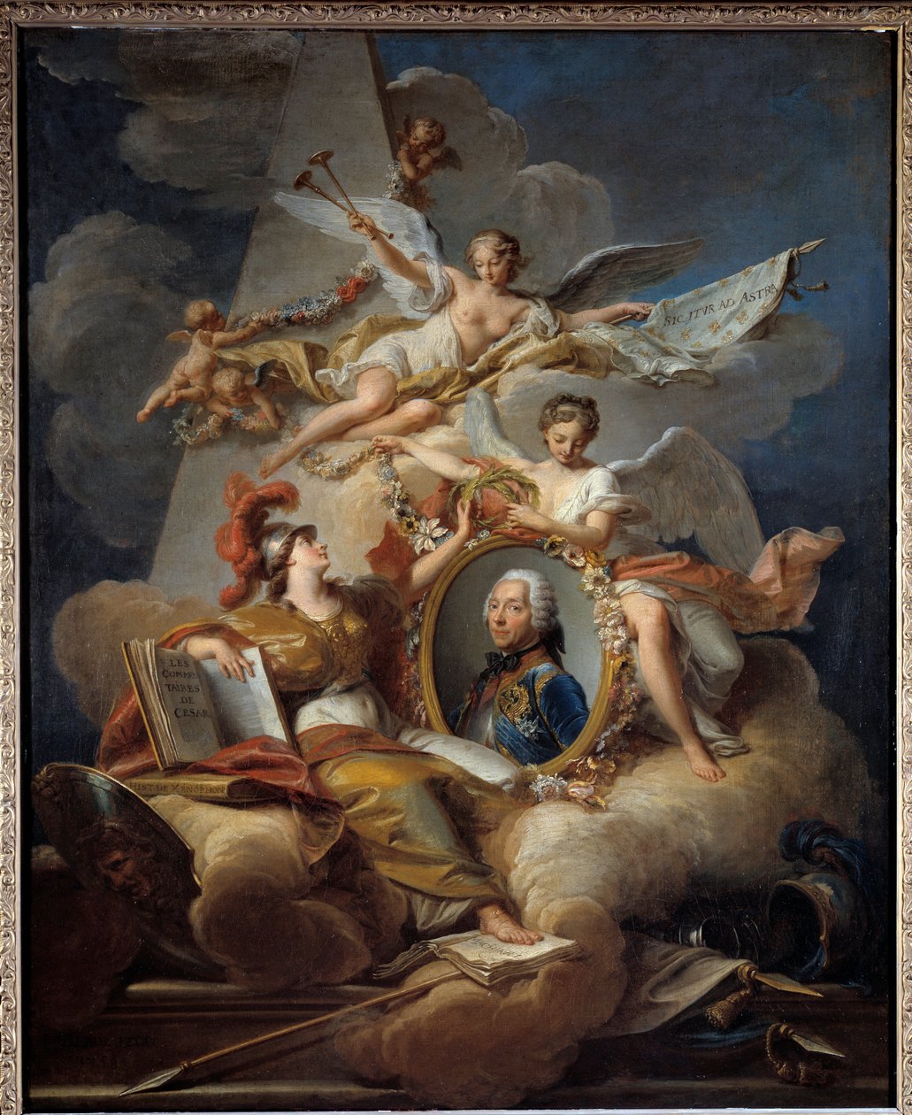 Allegoriskt porträtt av Louis Charles Auguste Fouquet, hertig av Belle Isle, marechal av Frankrike (1684-1761). Måla i en tavla. Målning av Jean Valade (1709-1787) 1758 sön. 1x0,8 m av Jean Valade