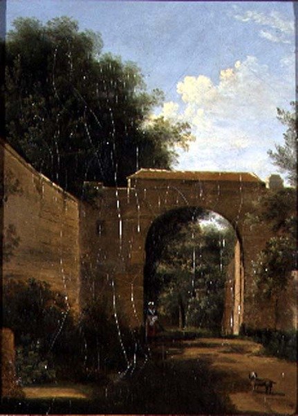 A Walled Garden (olja på duk) av Jean Victor Bertin