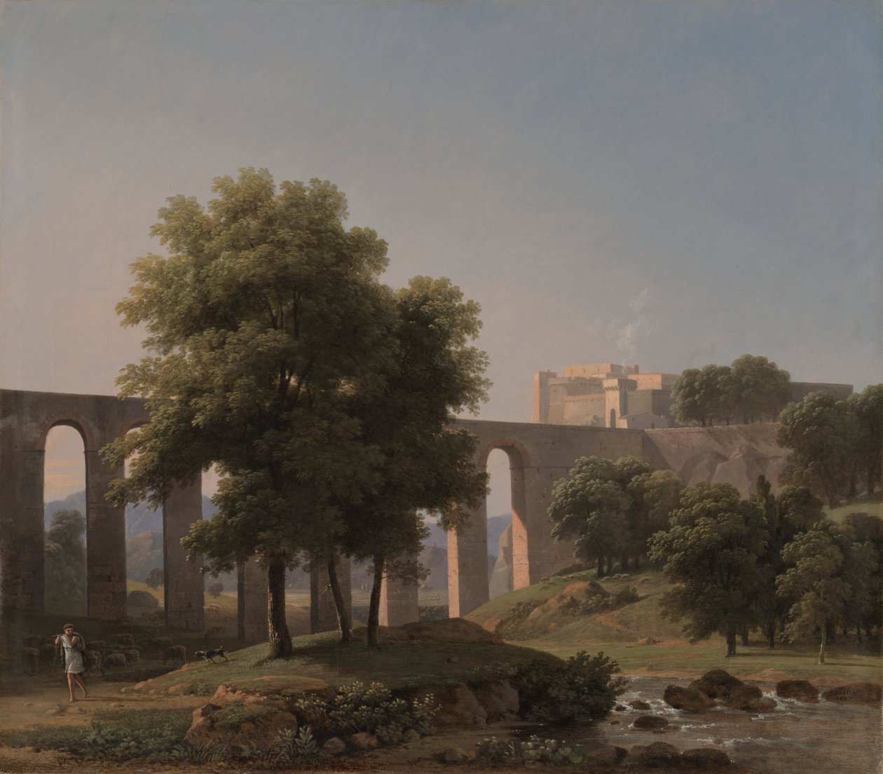 En akvedukt nära en fästning, 1807. av Jean Victor Bertin