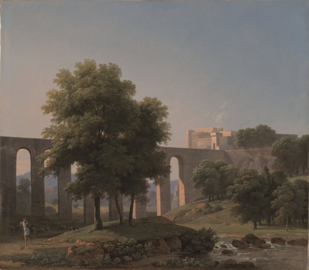 En akvedukt nära en fästning, 1807 av Jean Victor Bertin
