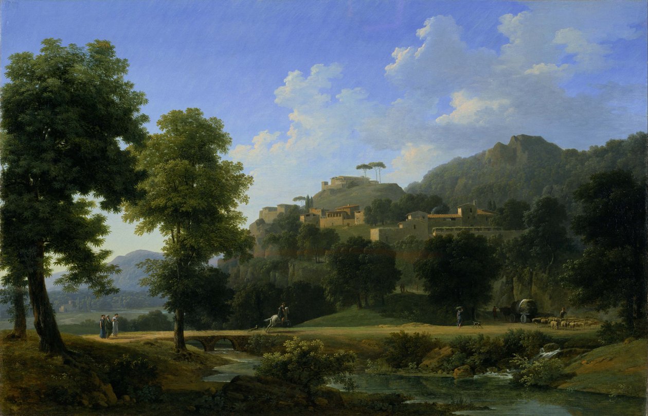 Italienskt landskap av Jean Victor Bertin