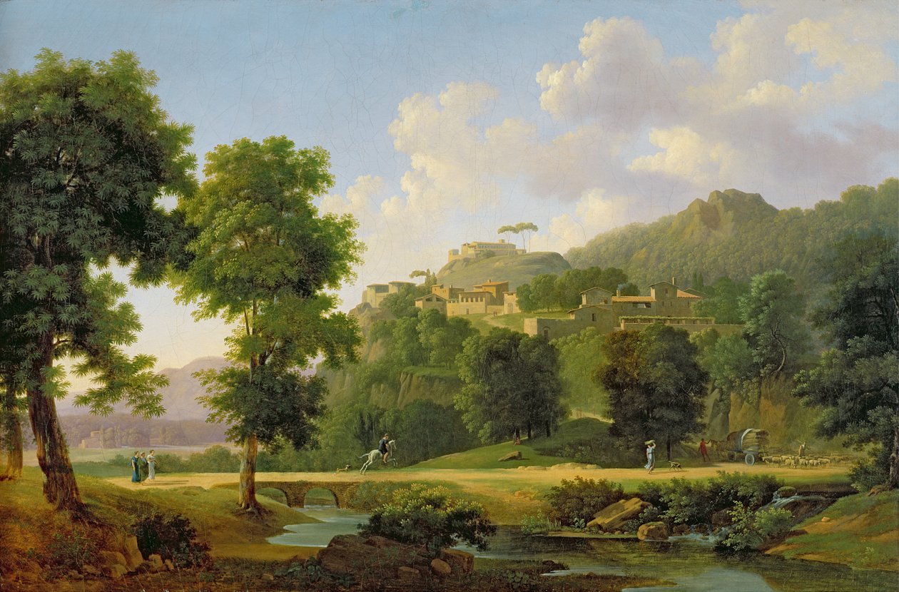 Landskap med en ryttare, c.1808-10 av Jean Victor Bertin