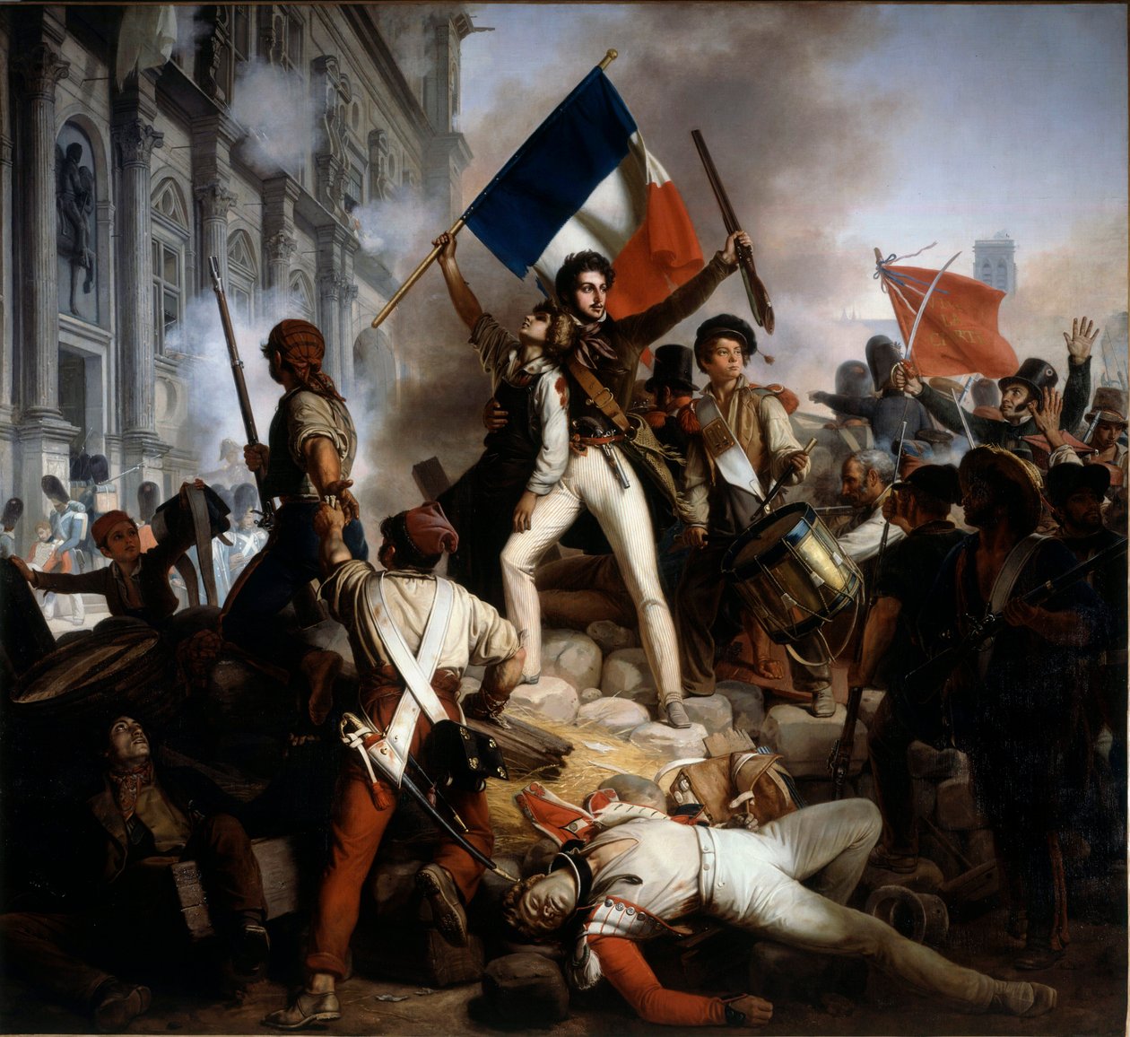 Strid på Hotel de Ville, 28 juli 1830 av Jean Victor Schnetz