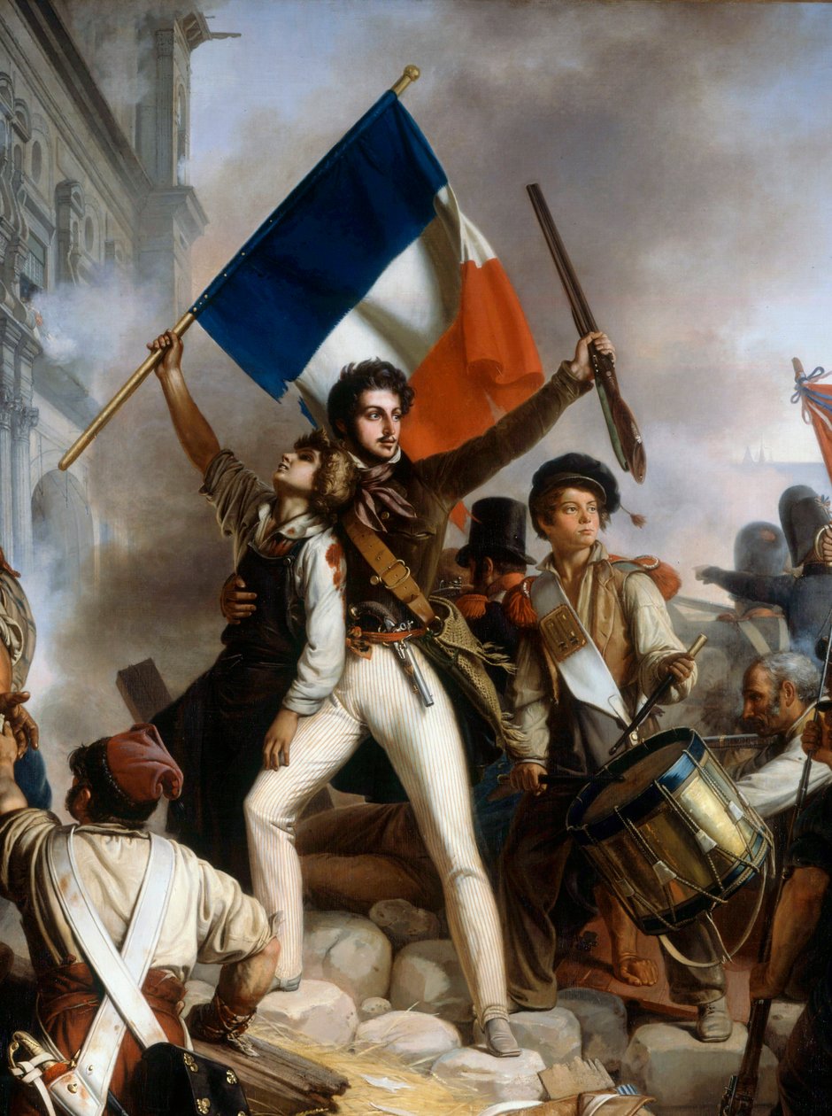 Strid på Hotel de Ville, 28 juli 1830. Detalj av Jean Victor Schnetz