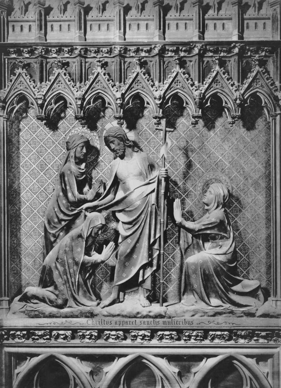Katedral, interiör, korduk, Jesus Kristus och de heliga kvinnorna, ca 1340-51 (polykrom sten) av Jean and Jean Le Boutellier Ravy