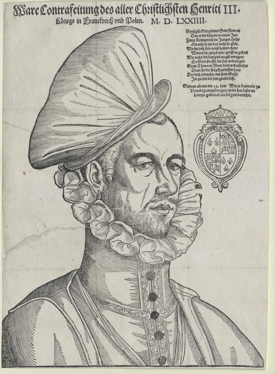 Kung av Frankrike Henrik III (tryck) av Jean de (after) Court