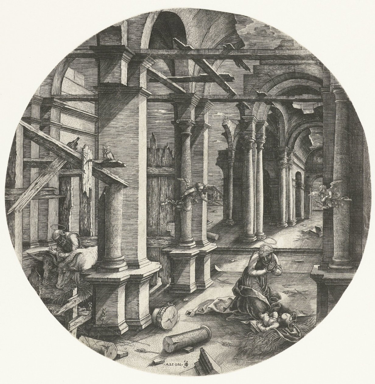 Den heliga familjen i Betlehem av Jean de Gourmont (I)