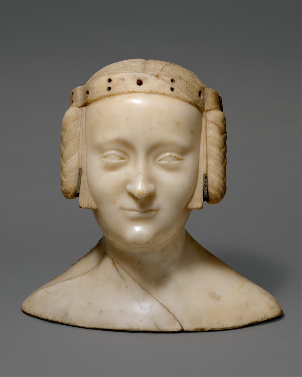 Tomb Effigy Bust of Marie de France, c.1381 (marmor med blyinlägg) av Jean de Liege