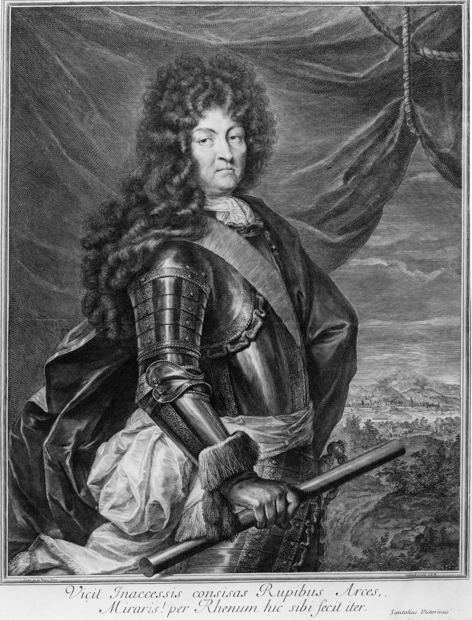 Porträtt av Ludvig XIV (1638-1715) graverad av Gerard Edelinck (1640-1707) av Jean de la Haye