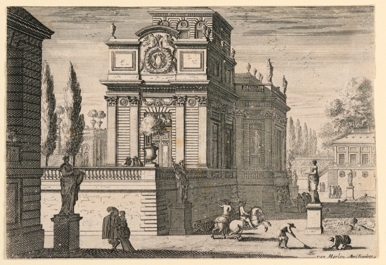 En park av ett slott av Jean le Pautre