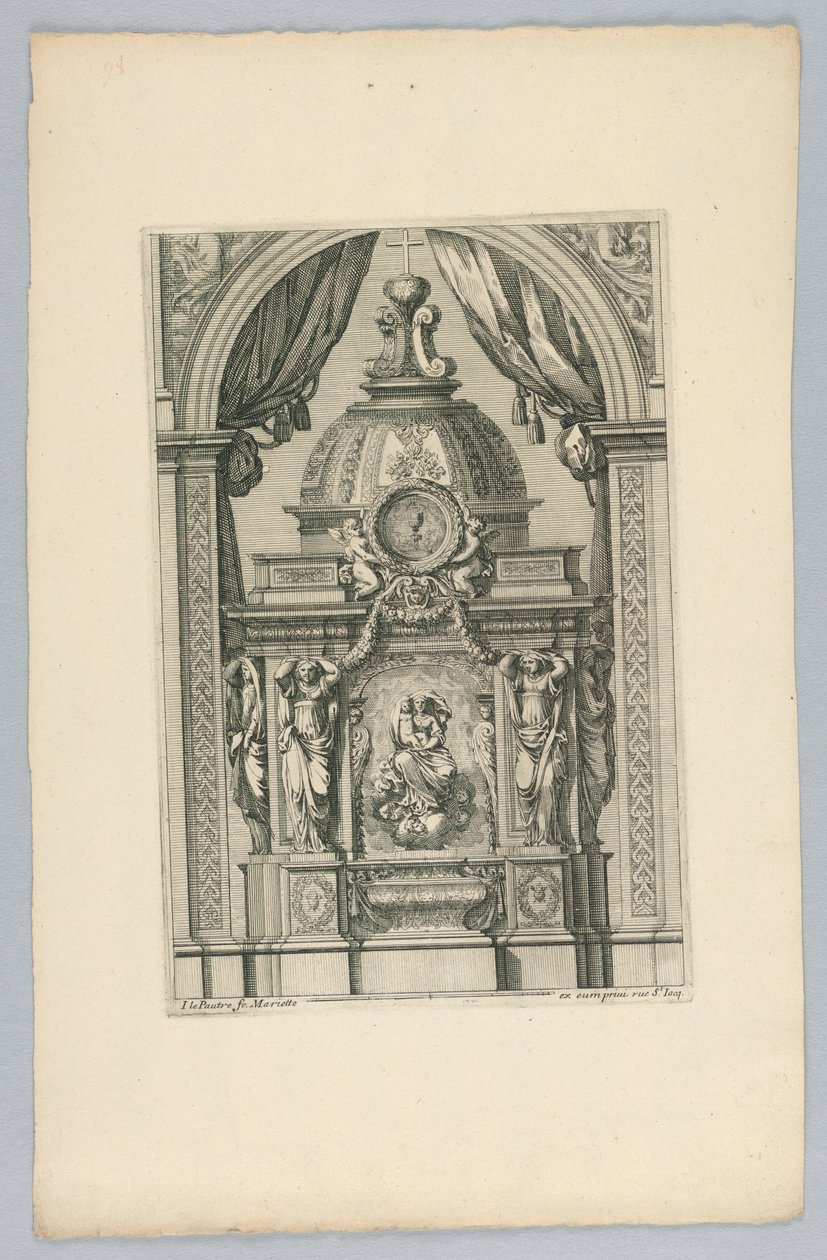 Design för Tabernacle, från "Tabernacles" av Jean le Pautre