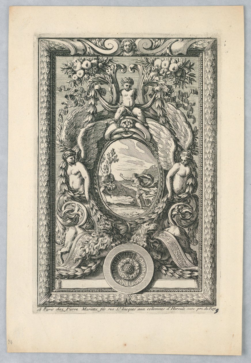 Ark från uppsättningen, "Peaneaux Ornaments for... Paneling" av Jean le Pautre