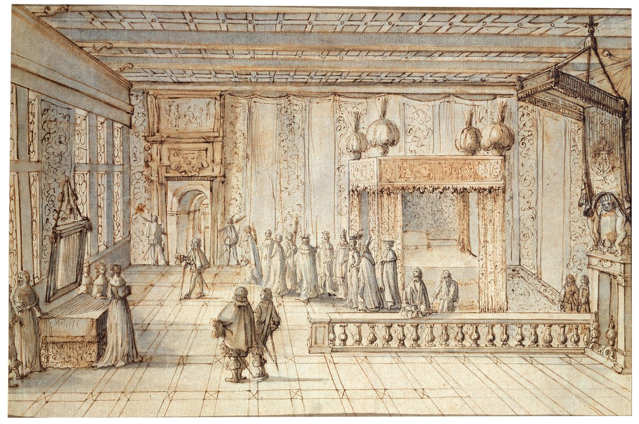 "Kung Ludvig XIV:s kammare i Versailles", 1654 av Jean le Pautre