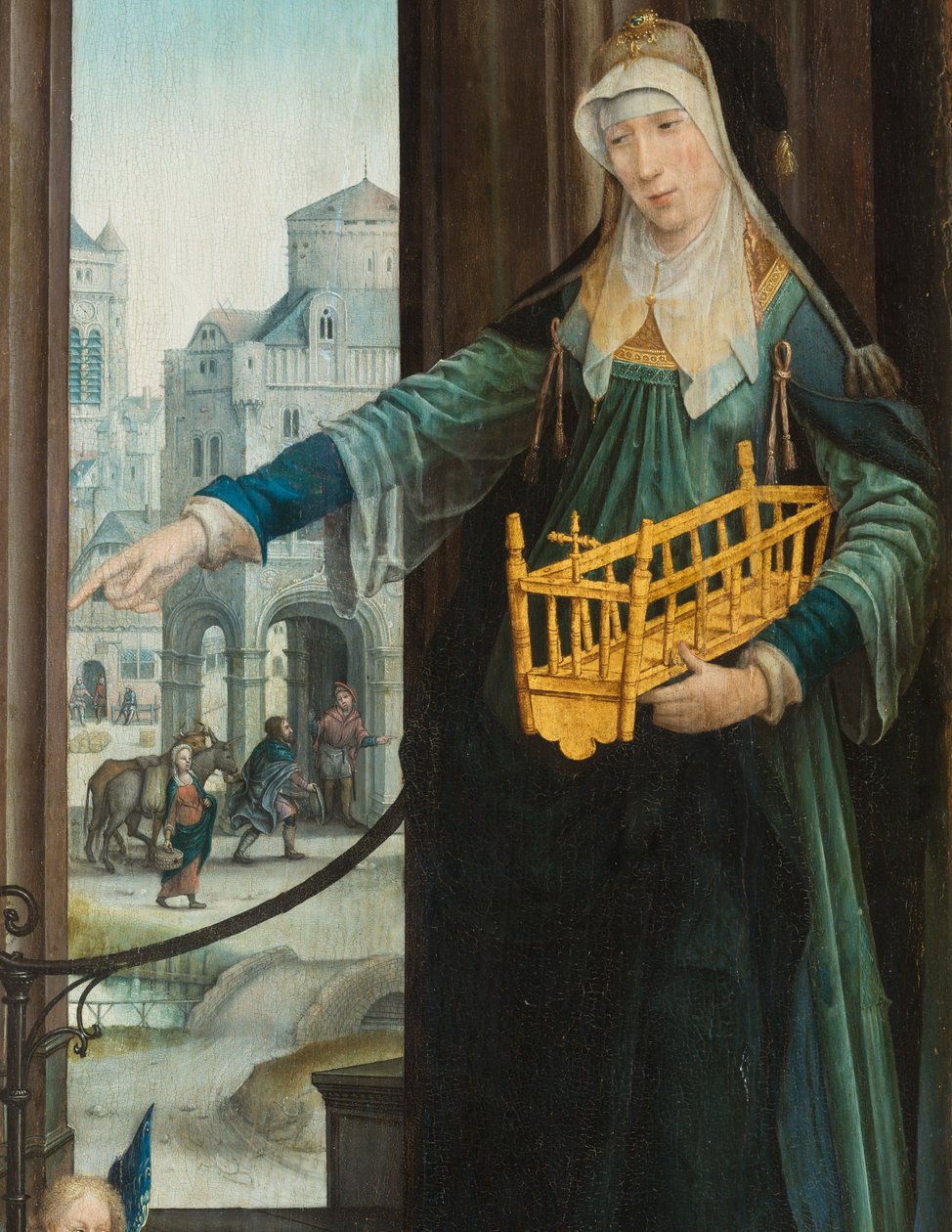 Samos sibylla. Triptyk över tillbedjan av Jesusbarnet av Jean the Elder (attr. to) Bellegambe