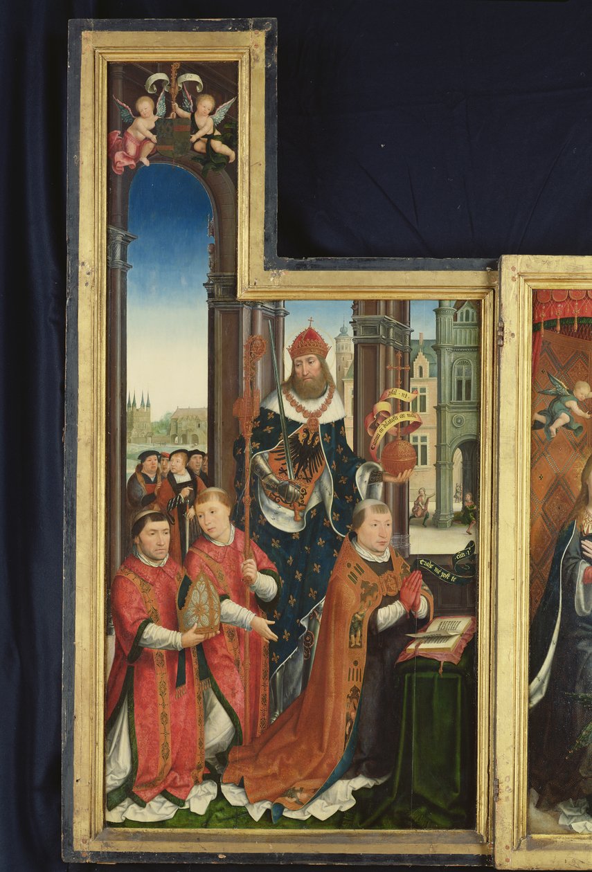 Polyptyk om förhärligandet av den heliga treenigheten, panel föreställande abbotar, 1509-15 av Jean the Elder Bellegambe