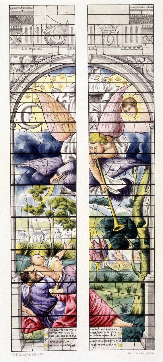 Reproduktion av en scen av apokalypsen, målad av Jean Cousin den äldre (1490-1560), Heliga kapellet i Vincennes av Jean the Elder Cousin