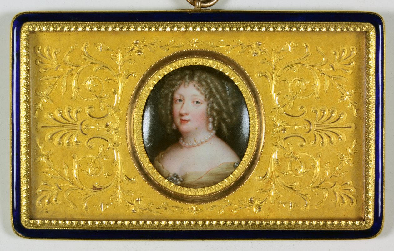 En dam som heter Madame De Montespan (emalj) av Jean the Elder Petitot
