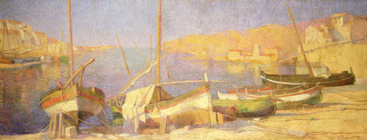 Hamnen i Collioure, eftermiddag av Jeanne Dubut