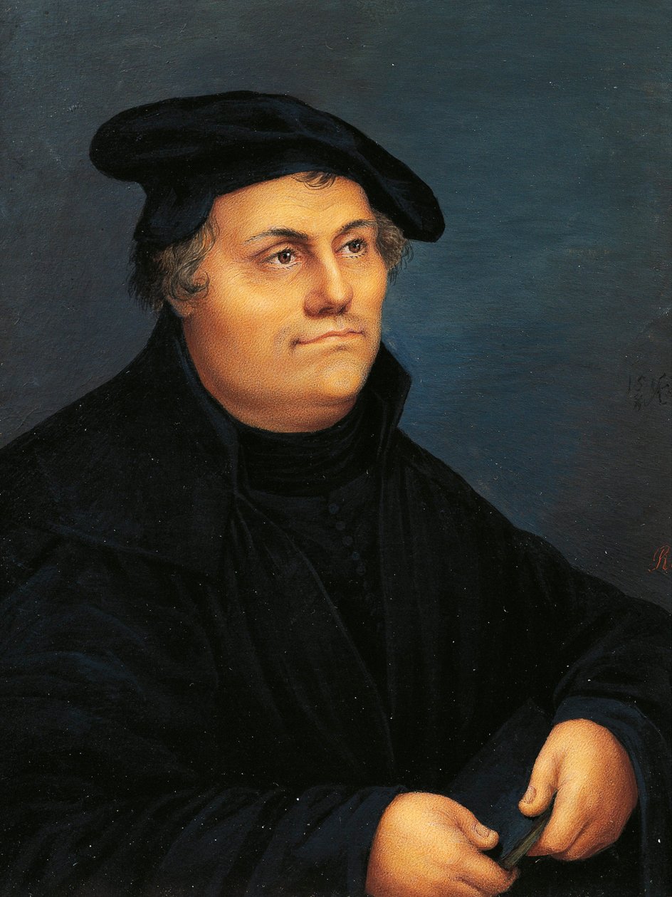 Schweiz, Genève, Porträtt av Martin Luther (1483-1546) av Jeanne Henriette Rath