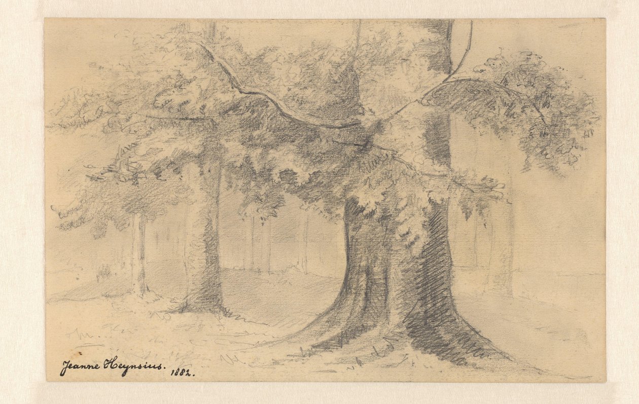 Landskap med träd av Jeanne Marie Heynsius (signed by artist)
