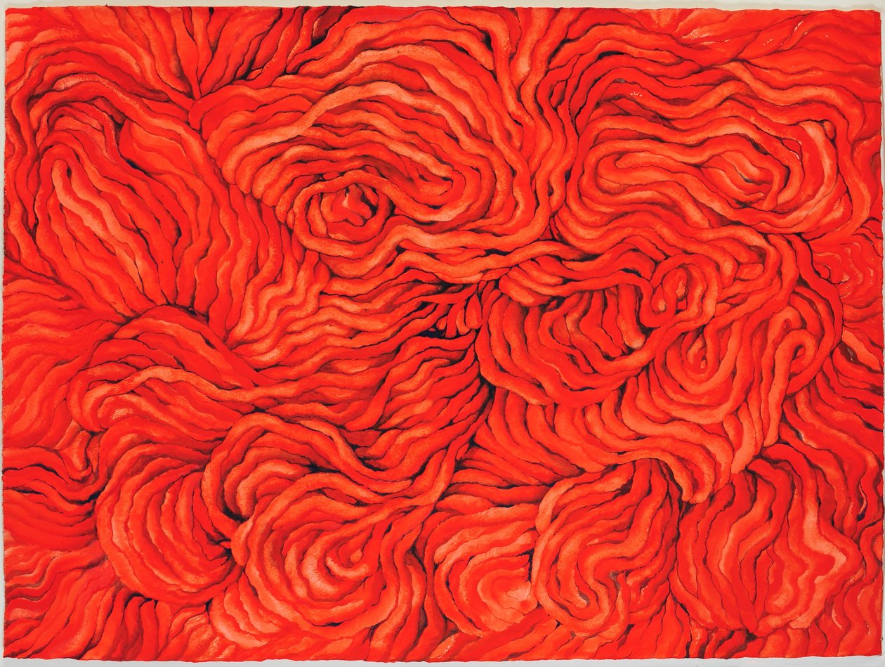 Wool Red, 2013 (gouache på papper) av Jeanne Maze