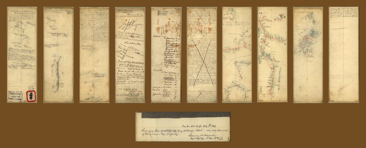 Minnesanteckningar från J. Hotchkiss, Top. Eng., Hd. Qrs., 2:a kåren, A.N.Va. - (Chancellorsville, Virginia). LOC 2005625049 av Jedediah Hotchkiss