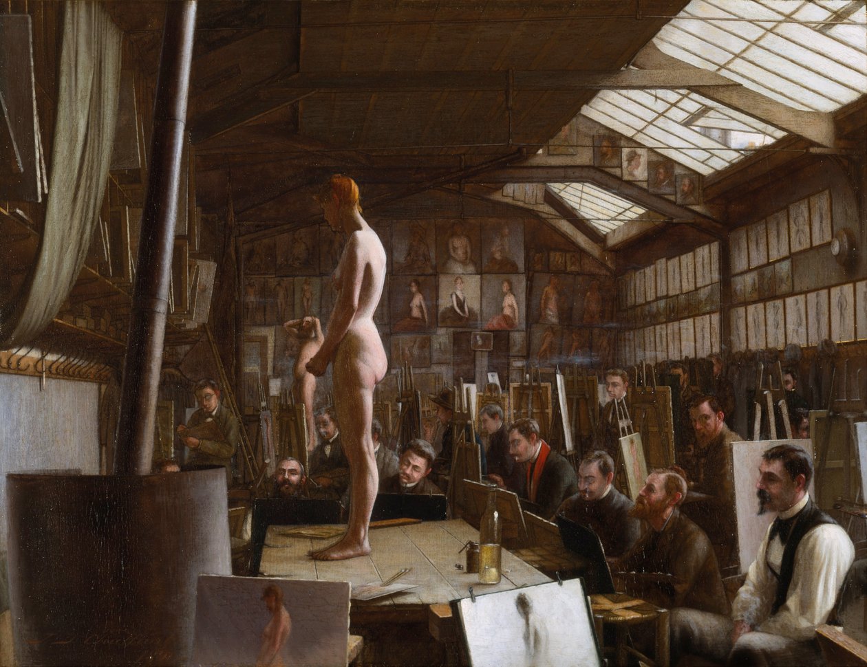 Bouguereaus Atelier på Académie Julian, Paris av Jefferson David Chalfant