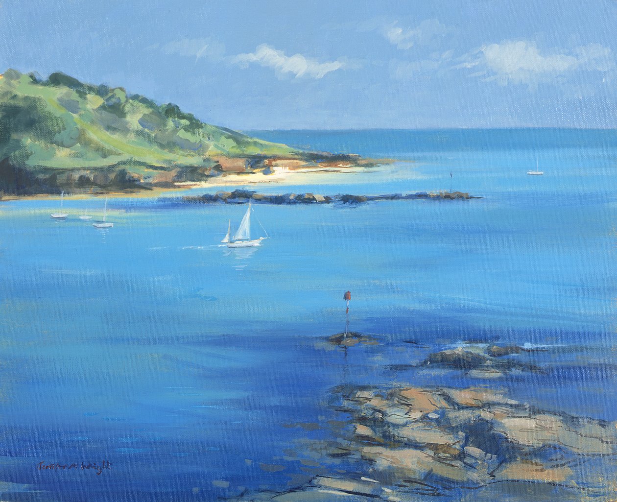 Segling från Salcombe, 2000 av Jennifer Wright